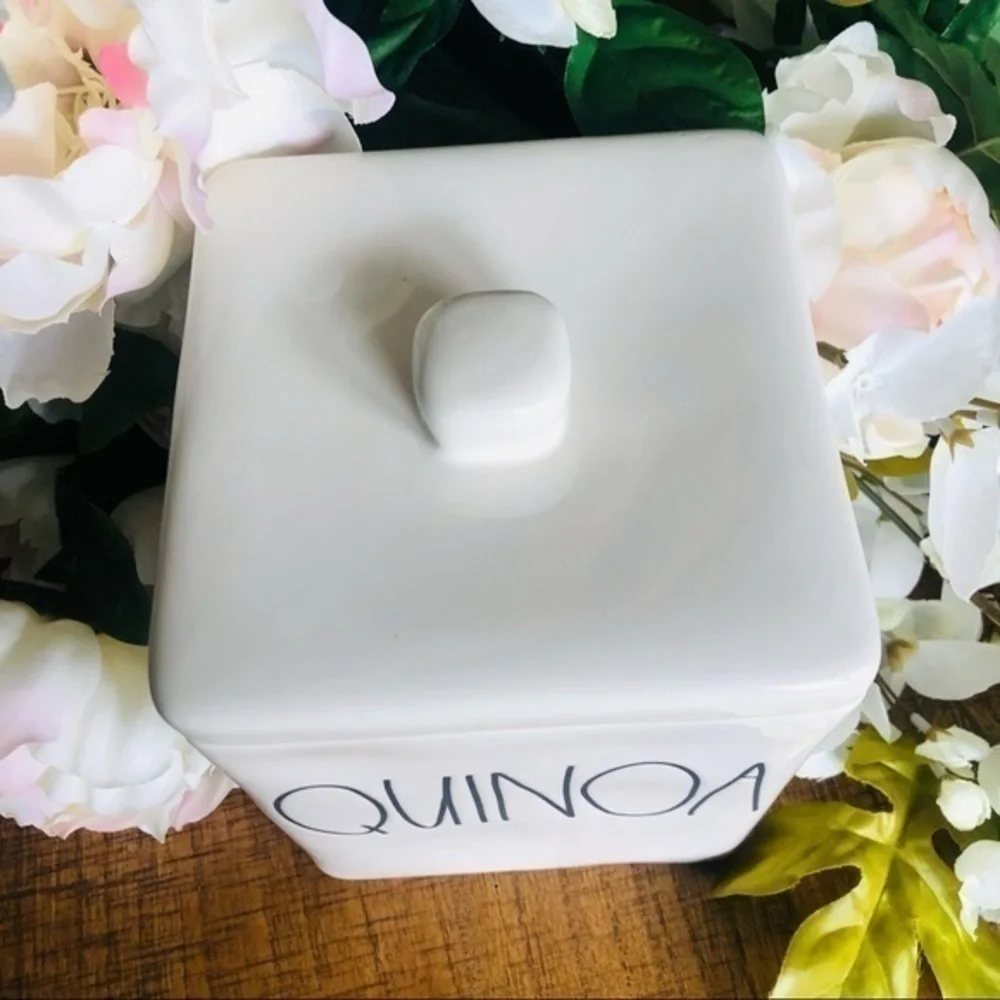 Rae Dunn QUINOA Ceramic Canister Farmhouse Kitchen Storage NWT